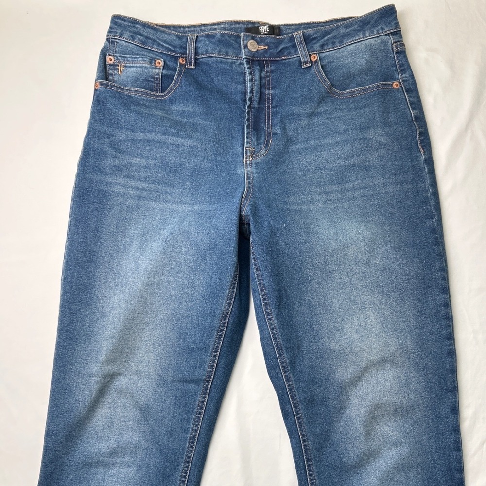 Frye Womens High Rise Straight Leg Cropped Jeans Size 8/29 Medium Wash Stretch